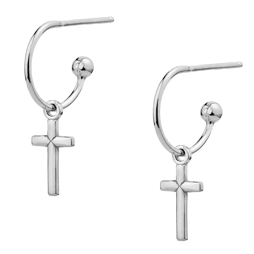 Hanging hot sale cross earring