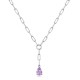 Sterling silver 925°. Y- necklace with solitaire