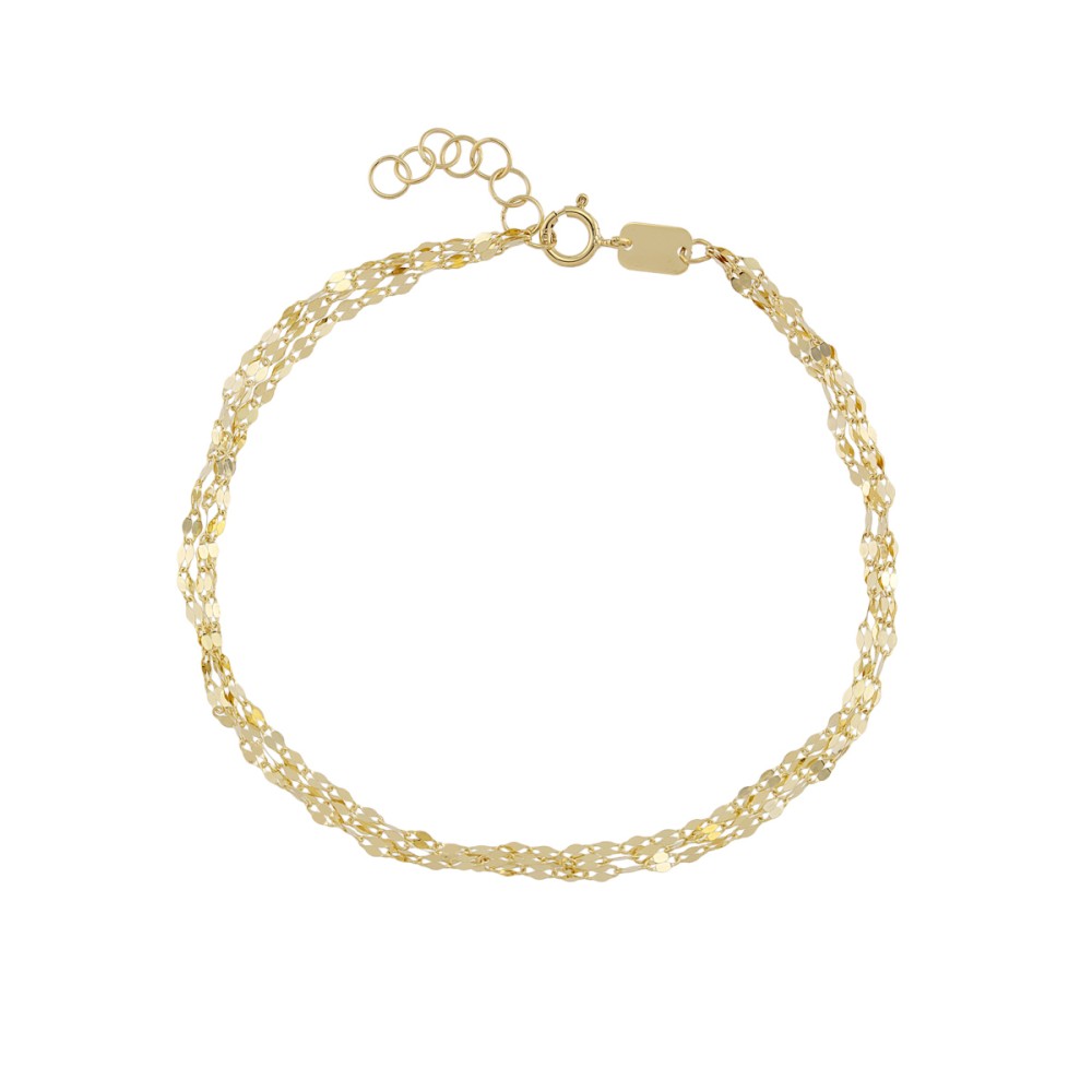 Gold 14ct. Triple chain bracelet