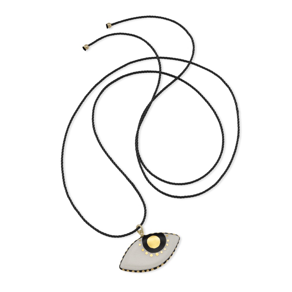 Sterling silver 925°. Ceramic Mati necklace 