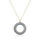 Sterling silver 925°. Open circle ceramic necklace