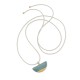 Sterling silver 925°. Semi-circle ceramic necklace