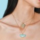 Sterling silver 925°. Semi-circle ceramic necklace