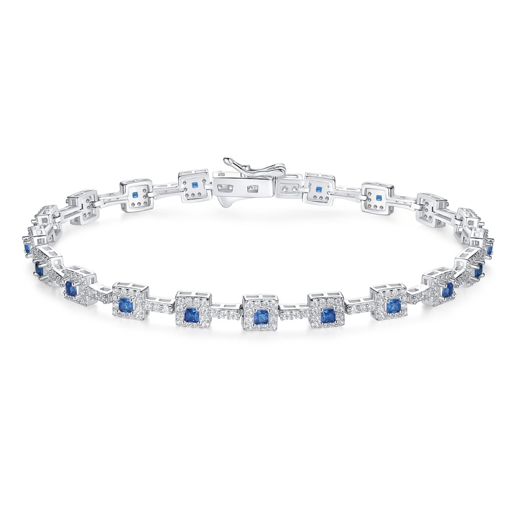 Sterling silver 925°. Dual colour riviera bracelet