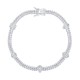 Sterling silver 925°. Baguette CZ riviera bracelet