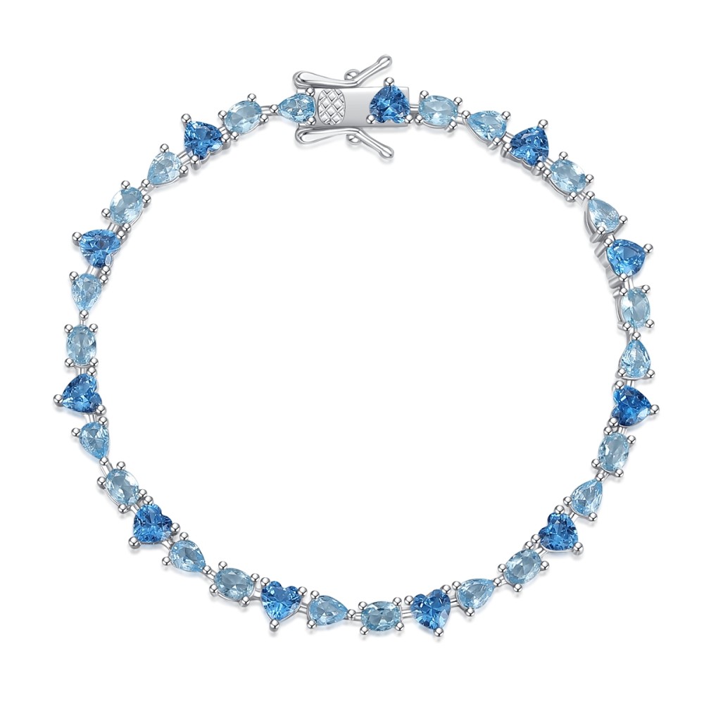 Sterling silver 925°. Blue riviera bracelet