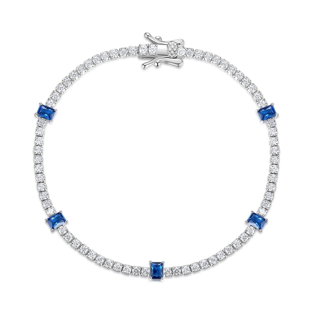 Sterling silver 925°. Dual colour riviera bracelet