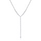 Sterling silver 925°. Y-necklace with CZ