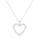 Sterling silver 925°. Heart pendant with CZ