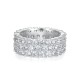 Sterling silver 925°. Triple row ring with CZ