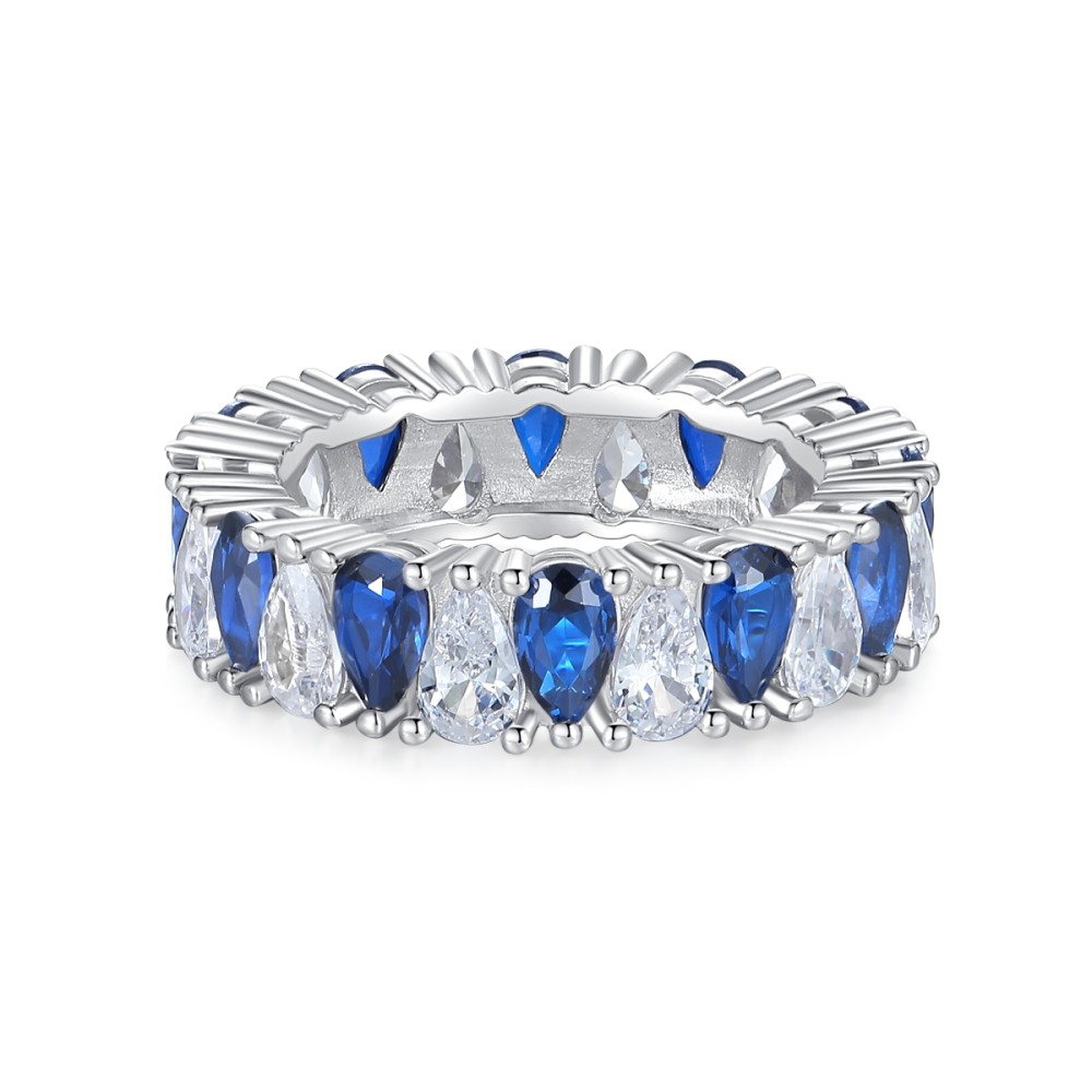 Sterling silver 925°. Eternity ring with CZ