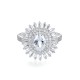 Sterling silver 925°. Rosette ring with CZ