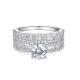 Sterling silver 925°. Solitaire and eternity band