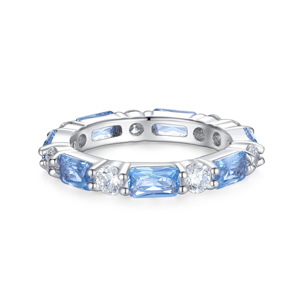 Sterling silver 925°. Dual colour CZ ring