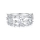 Sterling silver 925°. Triple row ring with CZ