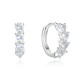 Sterling silver 925°. Heart CZ hoop earrings