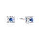 Sterling silver 925°. Square rosette studs with CZ