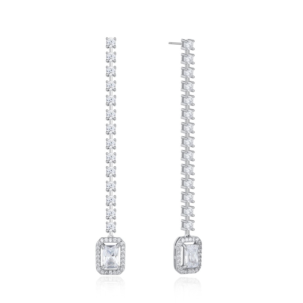 Sterling silver 925°. Riviera drops with CZ