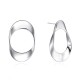 Sterling silver 925°. Open oval earrings