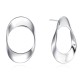 Sterling silver 925°. Open oval earrings