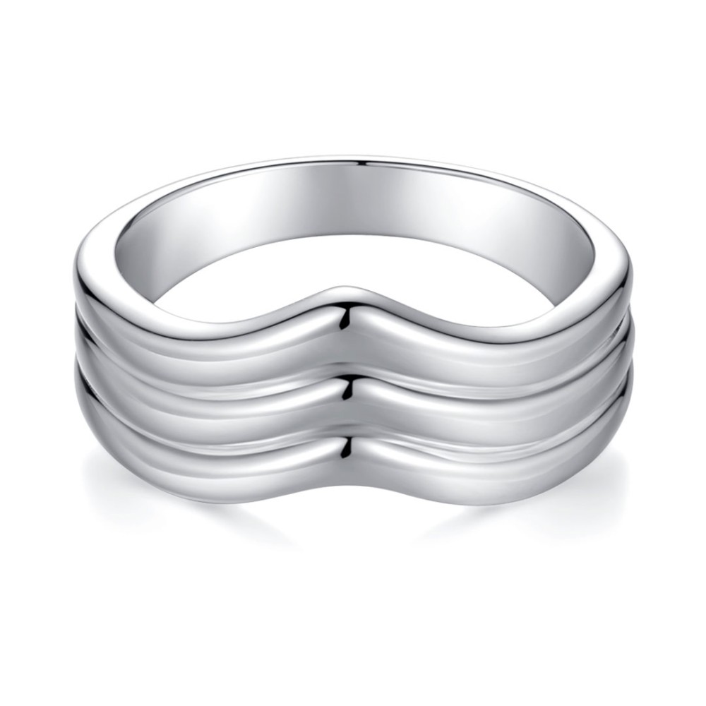 Sterling silver 925°. Triple V ring