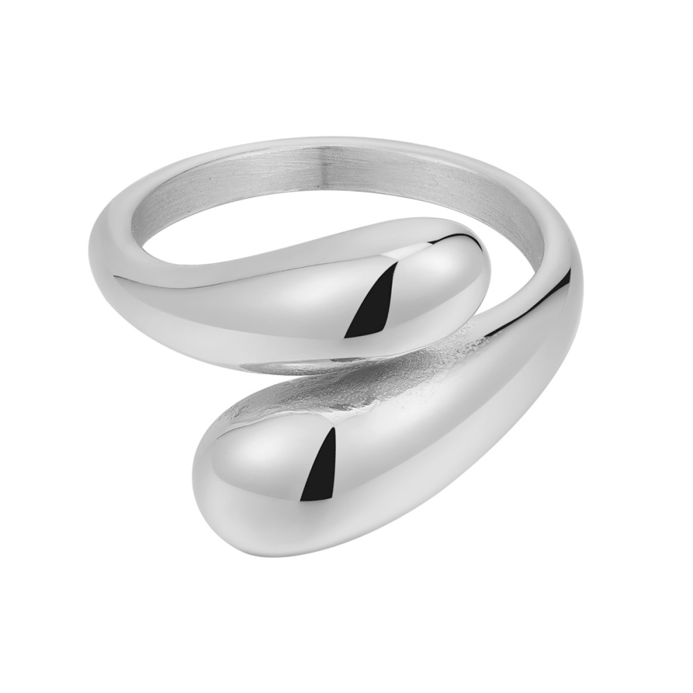 Stainless Steel. Double Drops ring