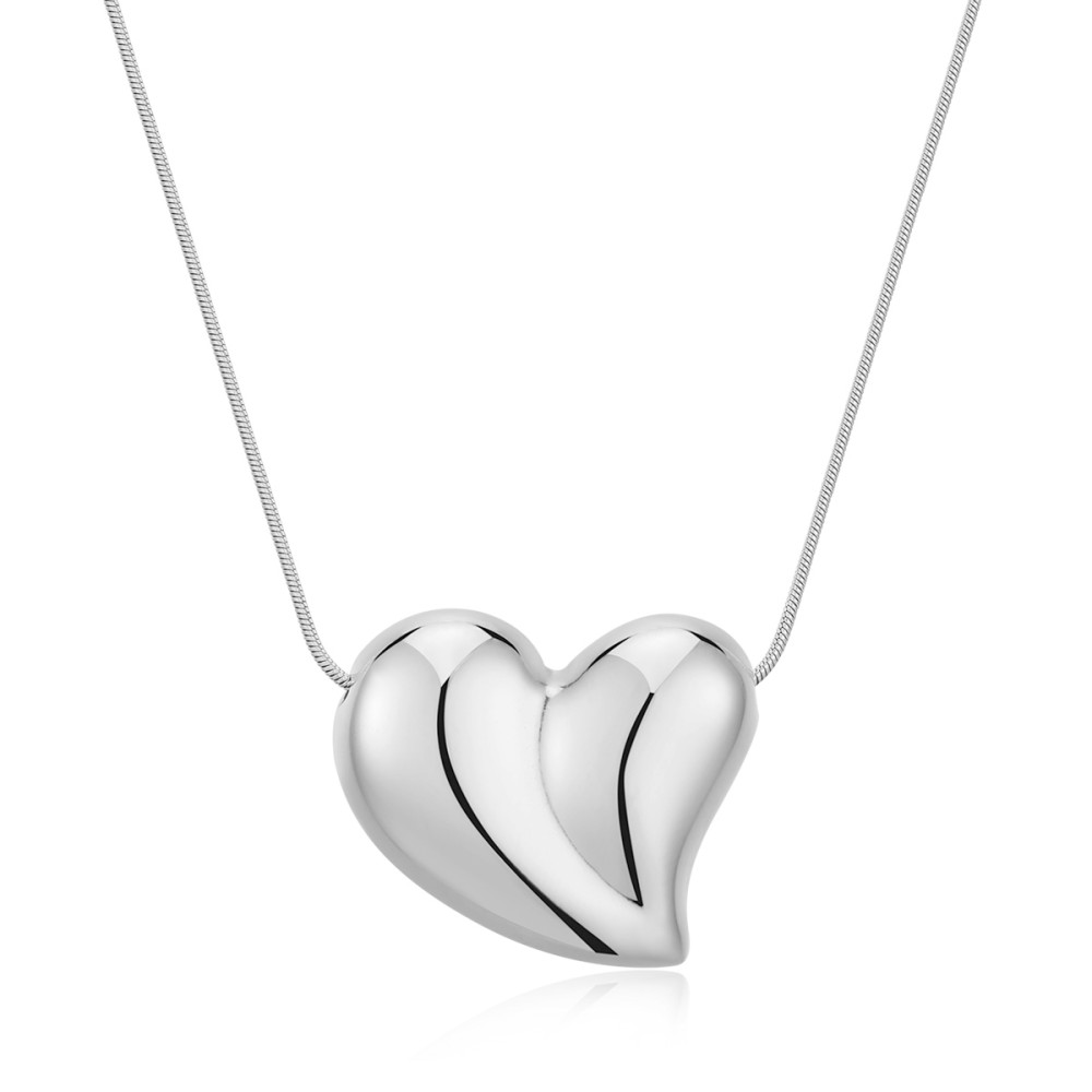 Stainless Steel. Heart pendant on chain