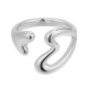 Stainless Steel. Open heart ring