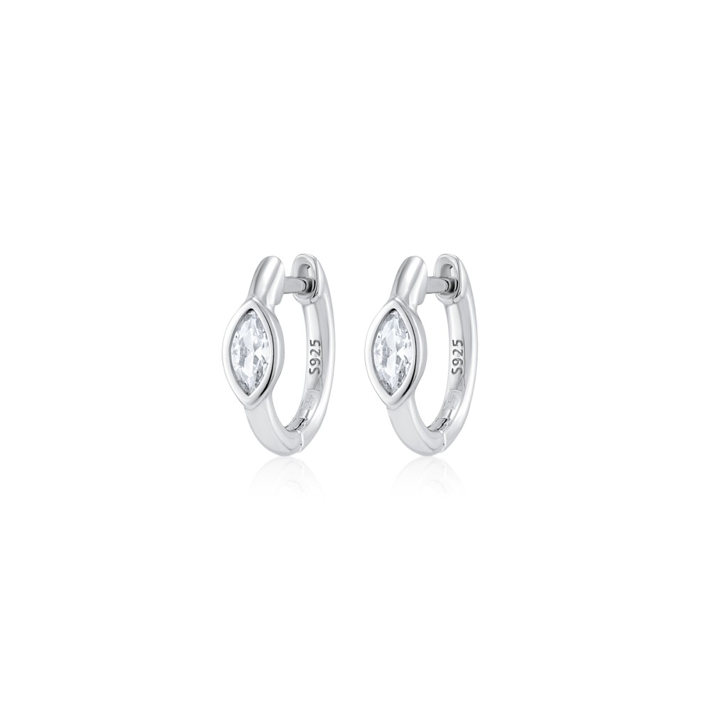 Sterling silver 925°. Hoops with CZ