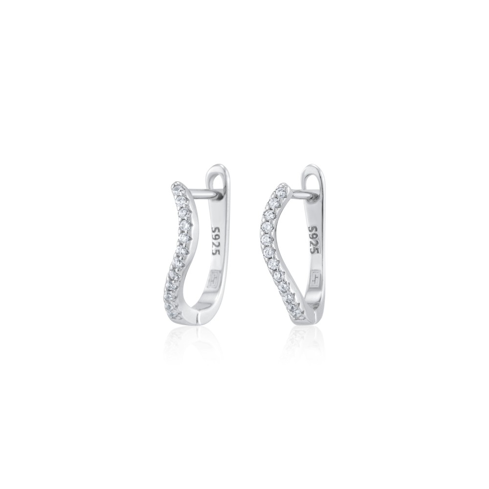 Sterling silver 925°. Wavy hoops