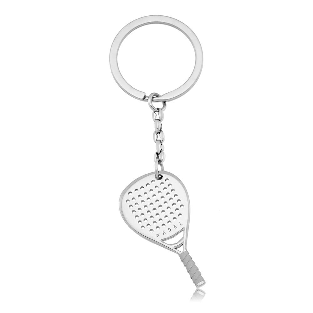 Stainless Steel. Padel racket keychain