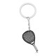 Stainless Steel black ip. Padel racket keychain