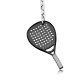 Stainless Steel black ip. Padel racket keychain