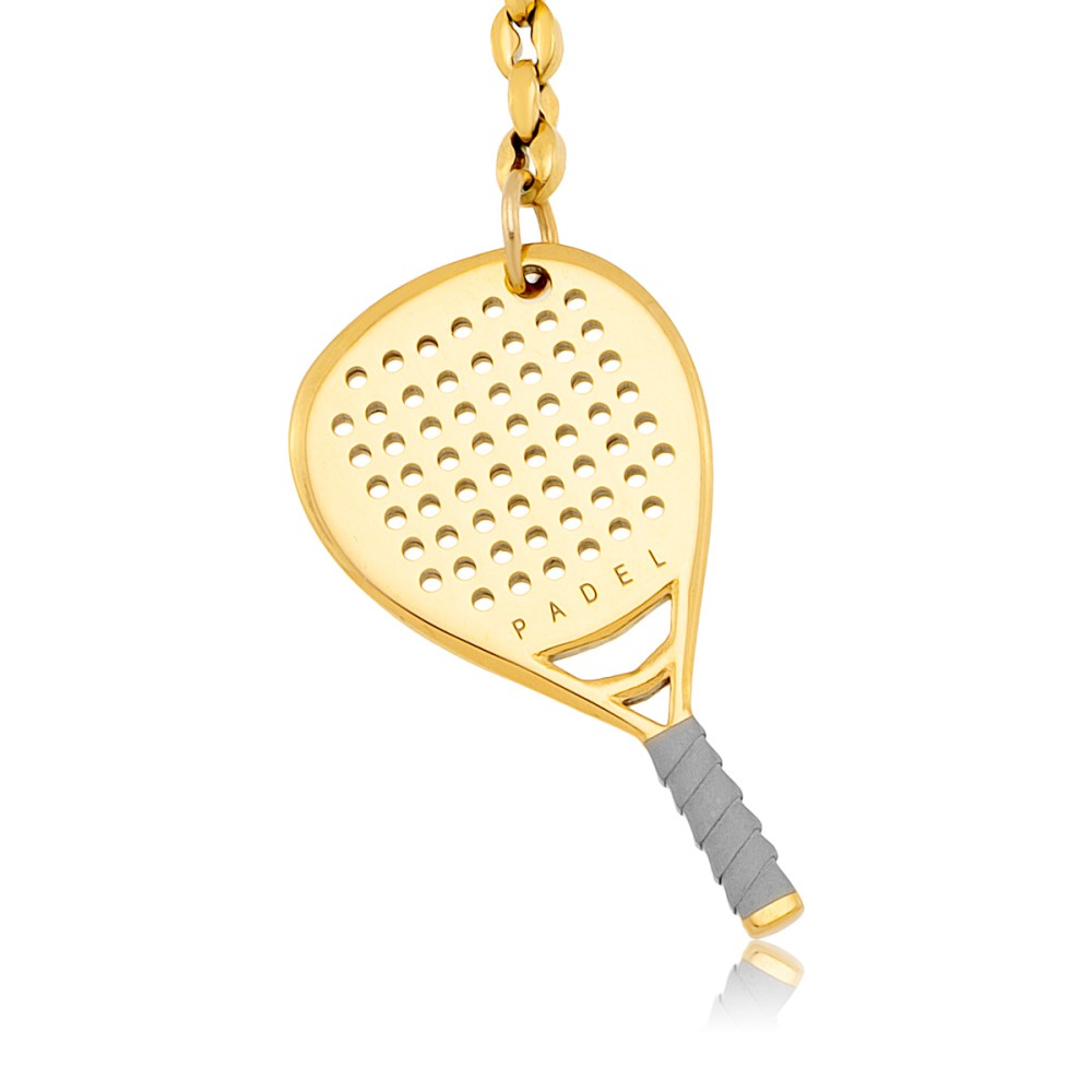 Stainless Steel. Padel racket keychain