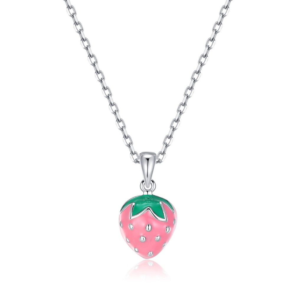 Sterling silver 925°. Strawberry pendant necklace