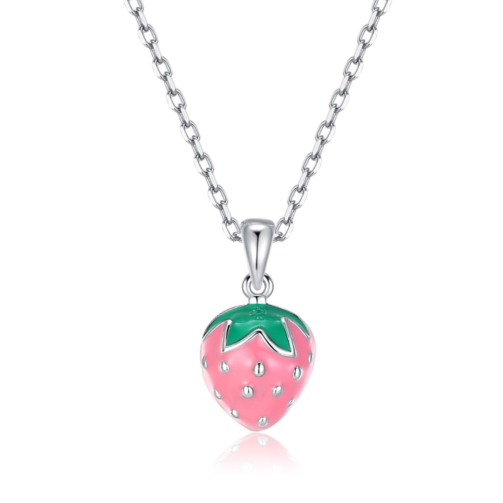 Sterling silver 925°. Strawberry pendant necklace