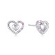 Sterling silver 925°. Heart studs with CZ