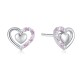 Sterling silver 925°. Heart studs with CZ