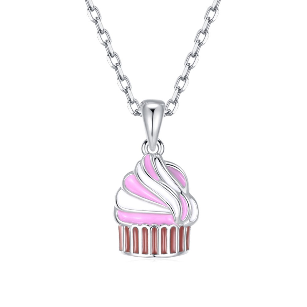 Sterling silver 925°. Cupcake pendant necklace