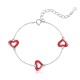 Sterling silver 925°. Triple heart bracelet