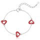 Sterling silver 925°. Triple heart bracelet