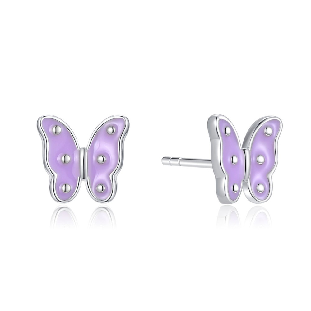 Sterling silver 925°. Butterfly stud earrings