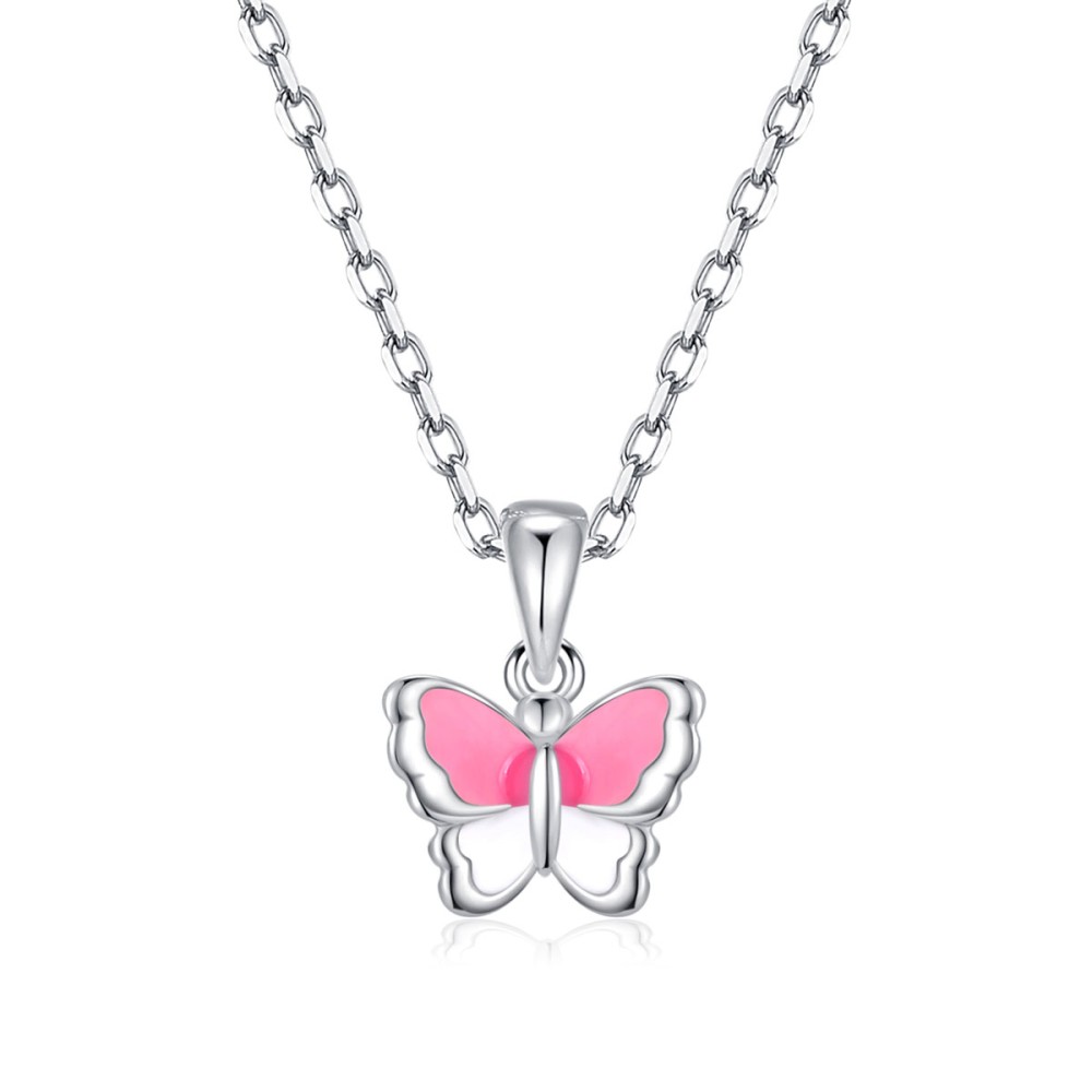 Sterling silver 925°. Butterfly pendant necklace