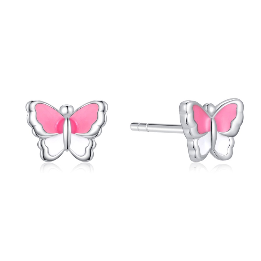 Sterling silver 925°. Butterfly stud earrings