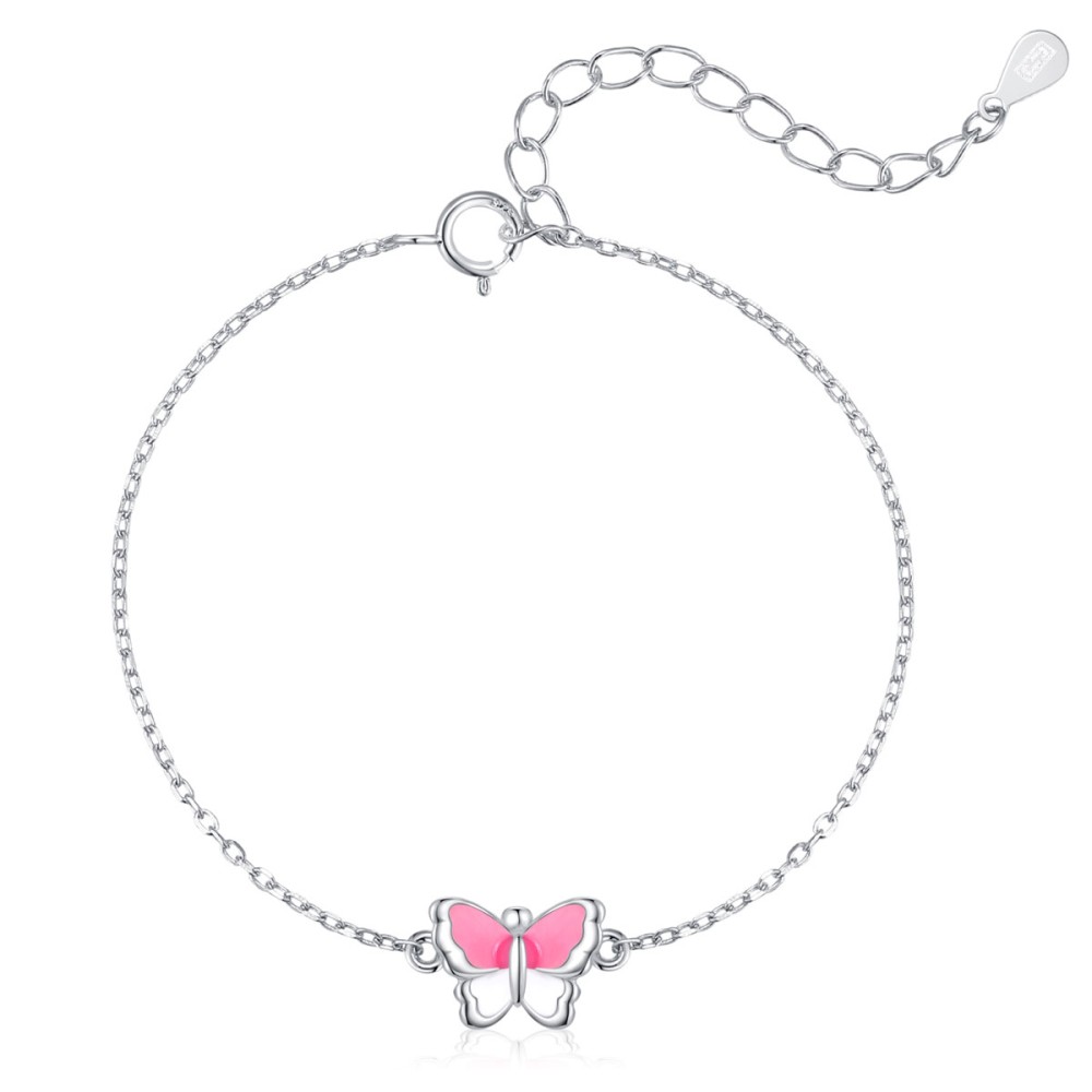 Sterling silver 925°. Butterfly chain bracelet