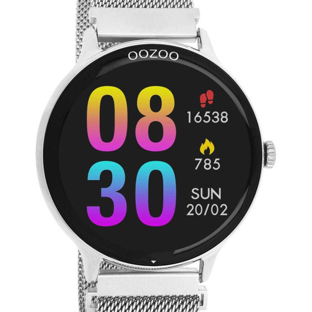 OOZOO Q00135 Smartwatch Silver Stainless Steel Bracelet